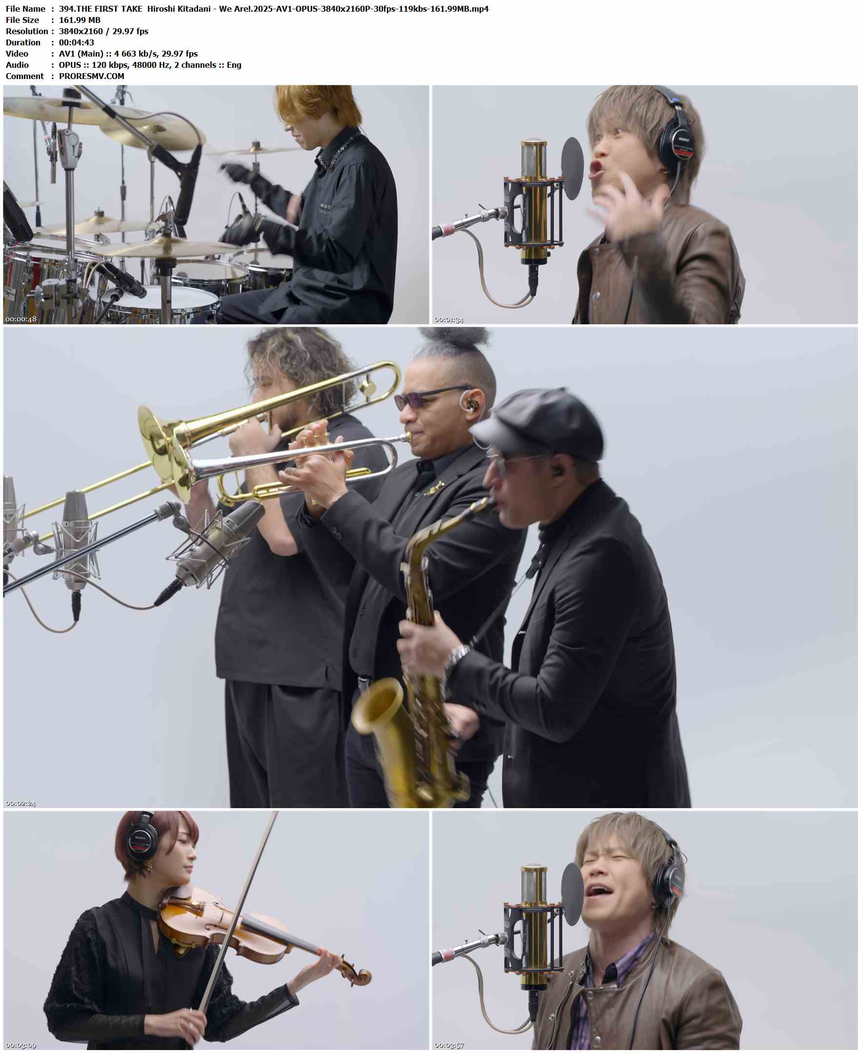 394.THE FIRST TAKE Hiroshi Kitadani - We Are!.2025-AV1-OPUS-3840x2160P-30fps-119kbs-161.99MB官方MV_高清MV
